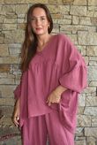 Suri Cushion Cotton Artist Smock Deep Rose